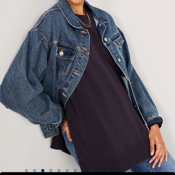 NWT OLD NAVY Oversized Boyfriend Tunic Sweatshirt Color: Nebula - Picture 4 of 7